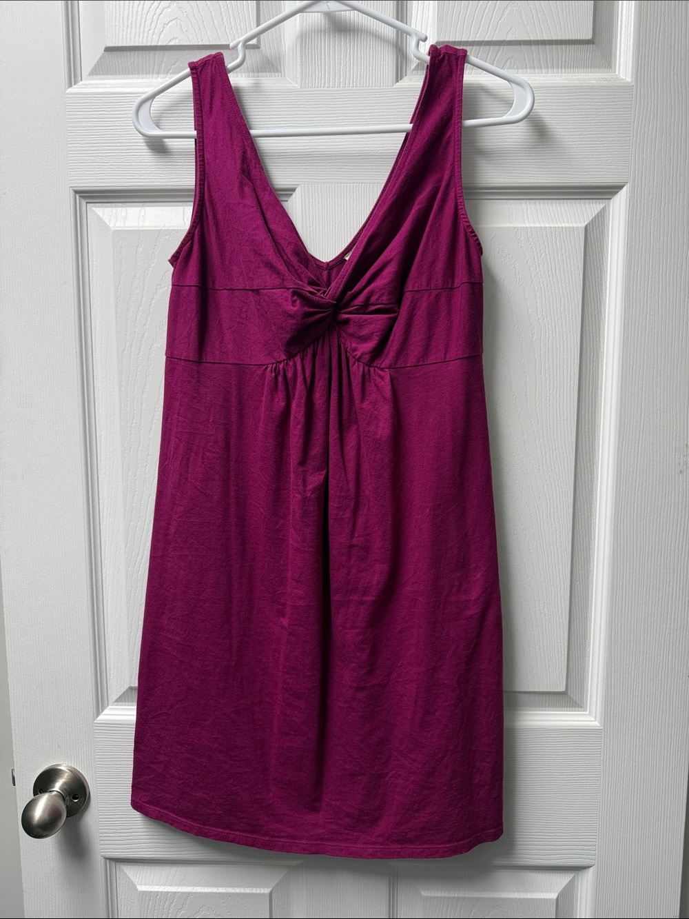 LOFT Fuchsia Twist-Front Sleeveless Dress
